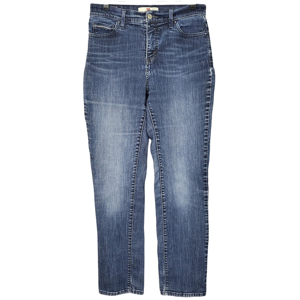 Levis Perfectly Slimming 512 Straight Leg‎ Jeans Womens Size 10 Fits 28x30 Blue